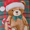 Catherine Lansfield Christmas Tartan Teddy Bear 45cm x 45cm Filled Cushion Green