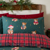 Catherine Lansfield Christmas Tartan Teddy Bear Duvet Cover Bedding Set Green
