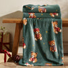 Catherine Lansfield Christmas Tartan Teddy Bear Throw Green