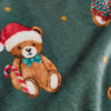 Catherine Lansfield Christmas Tartan Teddy Bear Throw Green