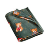 Catherine Lansfield Christmas Tartan Teddy Bear Throw Green