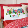Catherine Lansfield Christmas Town Stamps Duvet Cover Bedding Set Natural