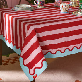 Eleanor Bowmer Stripe Table Cloth 137cm x 229cm Red