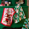 Eleanor Bowmer Jolly Santa Pair of Tea Towels Bright