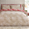 Catherine Lansfield Christmas Scandi Check Duvet Cover Bedding Set Red