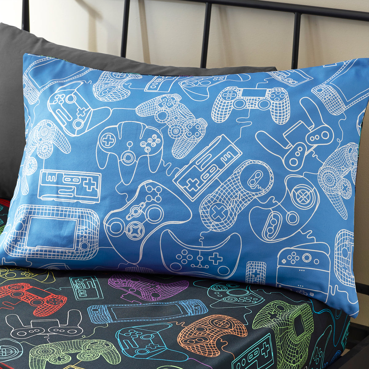 Catherine Lansfield Power Up Gamer Childrens Bedding Black