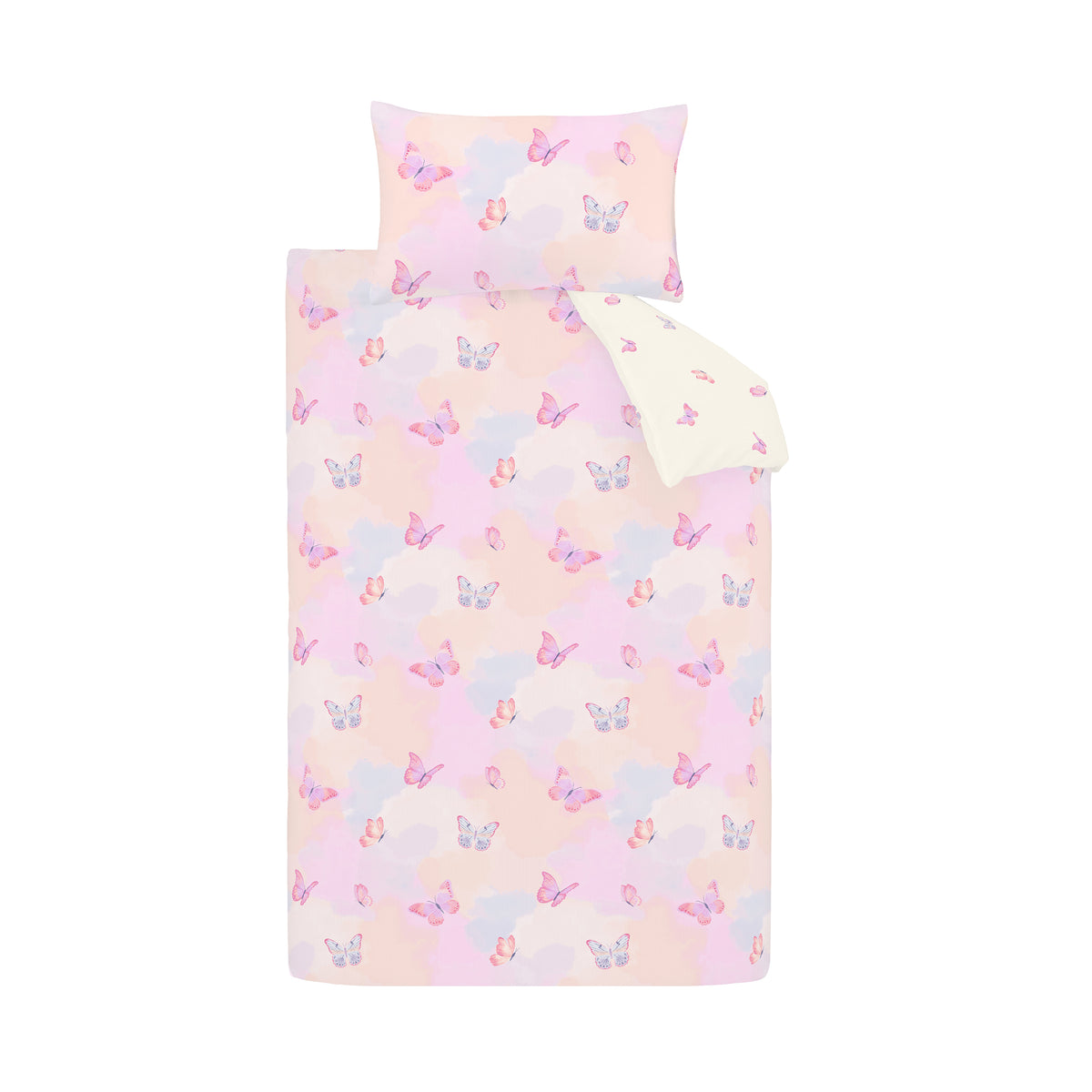 Catherine Lansfield Ombre Butterflies Childrens Bedding Pink