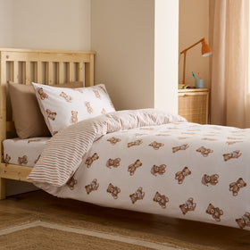 Catherine Lansfield Brushed Teddy Bear Childrens Bedding Cream