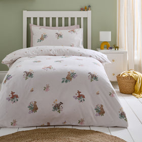 Catherine Lansfield Brushed Forest Friends Childrens Bedding Cream