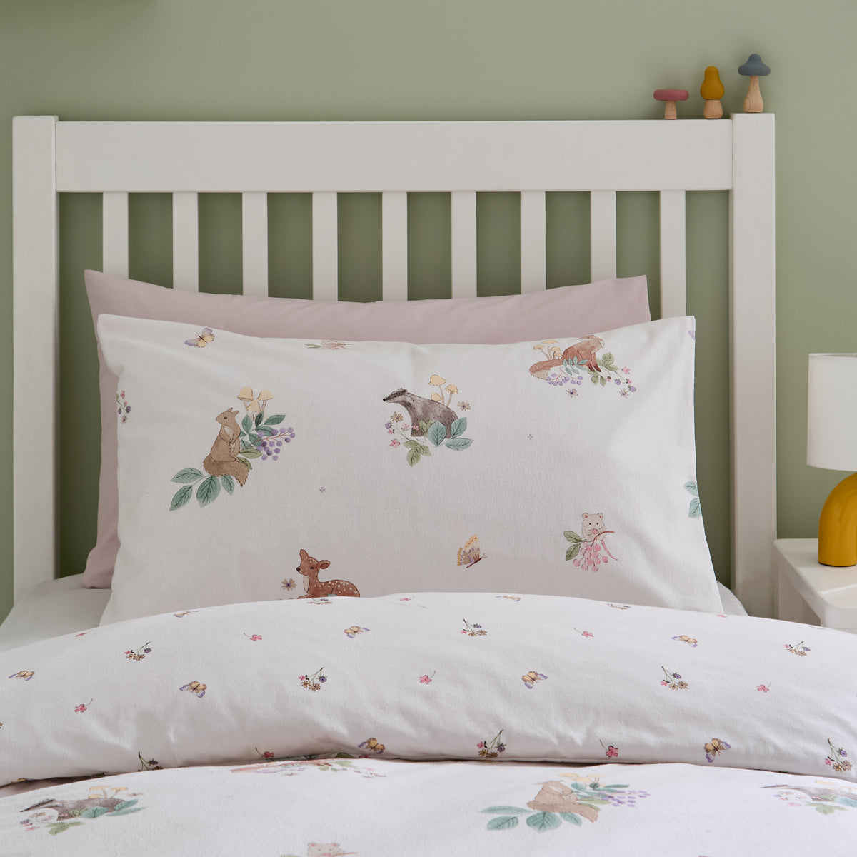 Catherine Lansfield Brushed Forest Friends Childrens Bedding Cream