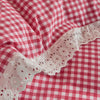 Cath Kidston Painted Gingham Lace Duvet Cover Bedding Set Red