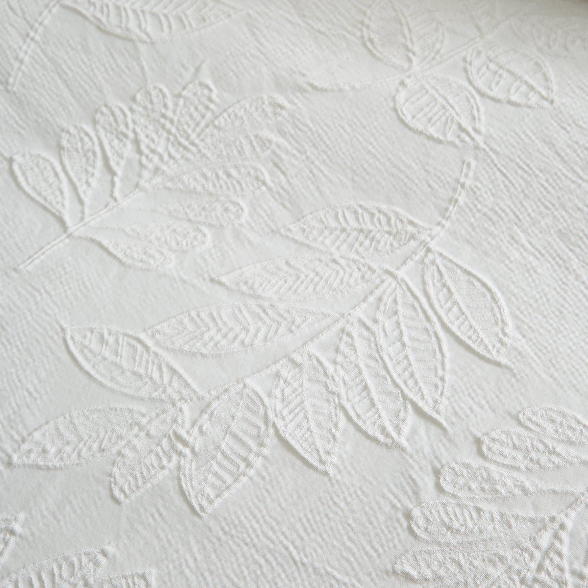 Catherine Lansfield Jacquard Leaves Duvet Cover Bedding Set White