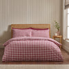 Catherine Lansfield Brushed Gingham Duvet Cover Bedding Set Burgundy