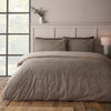 Catherine Lansfield Brushed Herringbone Duvet Cover Bedding Set Chocolate