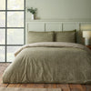 Catherine Lansfield Brushed Herringbone Duvet Cover Bedding Set Green