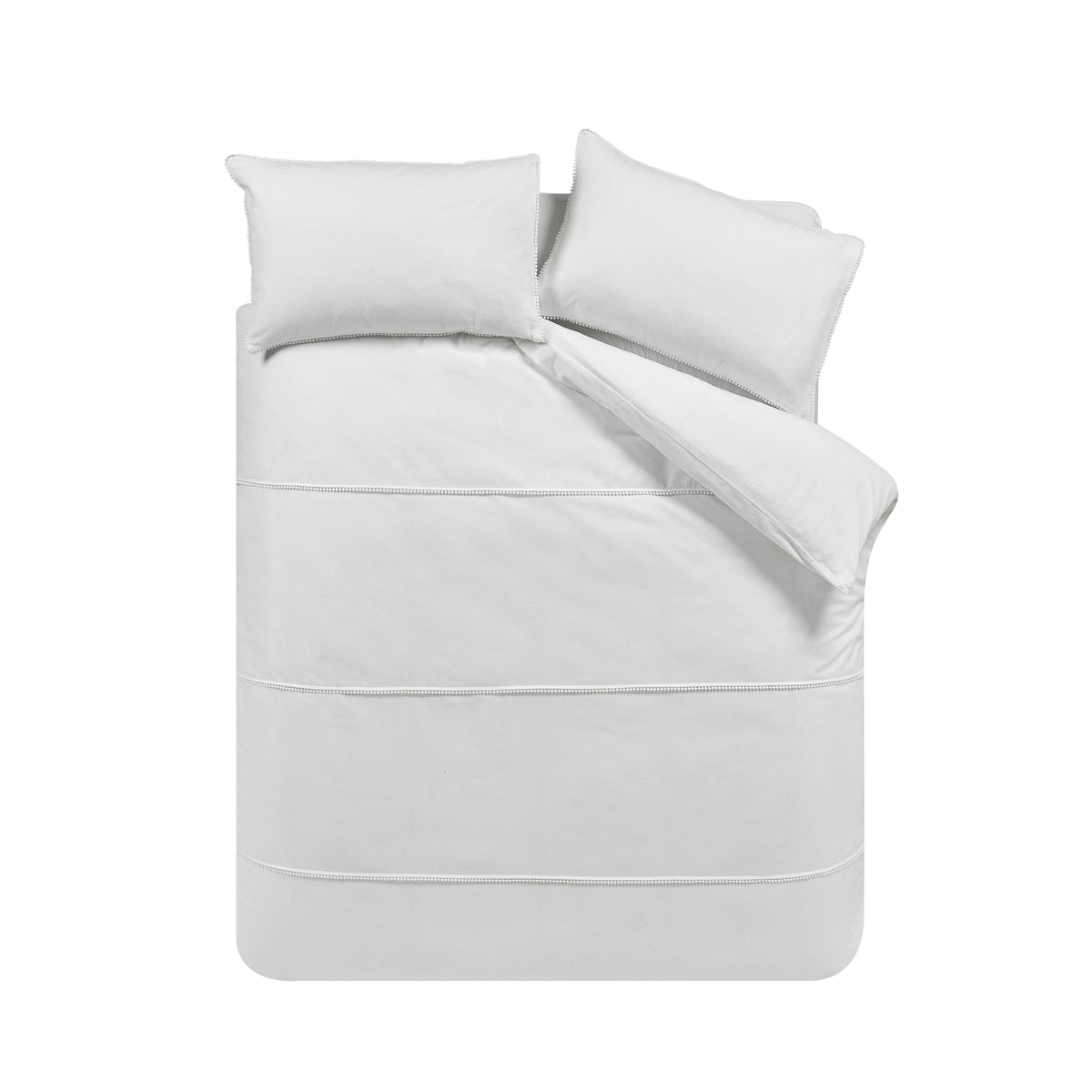 Catherine Lansfield Brushed Pom Pom Duvet Cover Bedding Set White