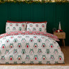 Catherine Lansfield Christmas Vintage Stripe Duvet Cover Bedding Set Red
