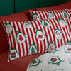 Catherine Lansfield Christmas Vintage Stripe Duvet Cover Bedding Set Red