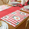 Catherine Lansfield Christmas Vintage Stripe Pack of Four Placemats 30cm x 46cm Red