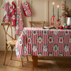 Catherine Lansfield Christmas Vintage Stripe Table Cloth Red