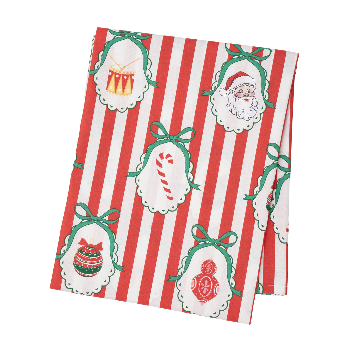 Catherine Lansfield Christmas Vintage Stripe Table Cloth Red