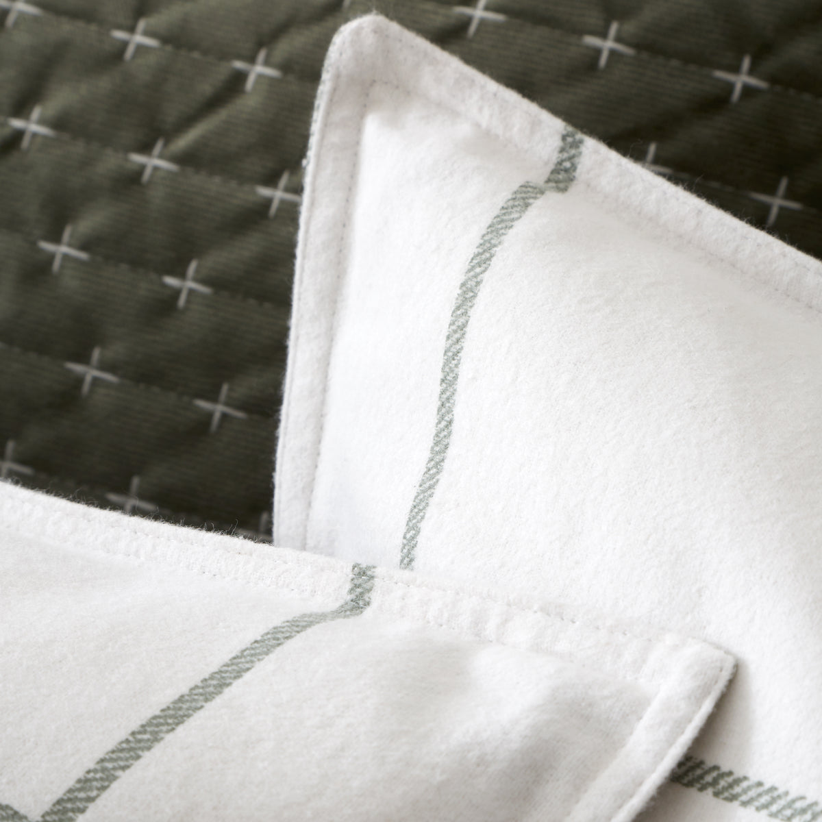 Bianca Brushed Regal Check Duvet Cover Bedding Set Green
