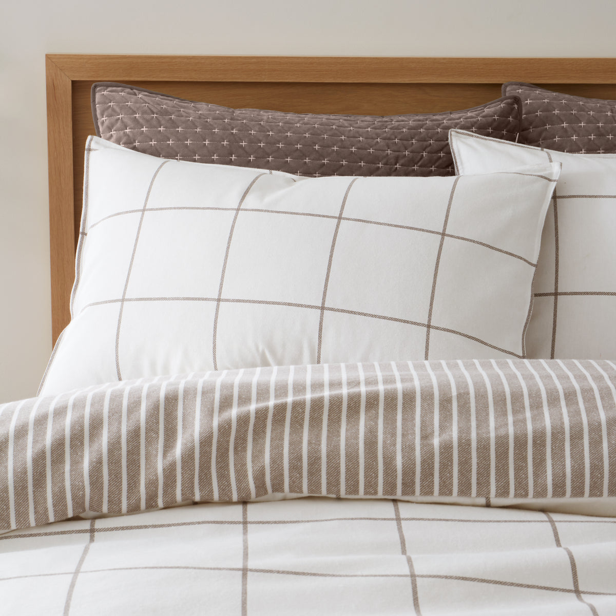 Bianca Brushed Regal Check Duvet Cover Bedding Set Mole