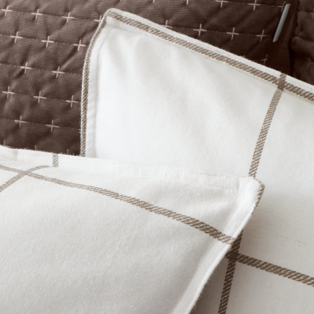 Bianca Brushed Regal Check Duvet Cover Bedding Set Mole