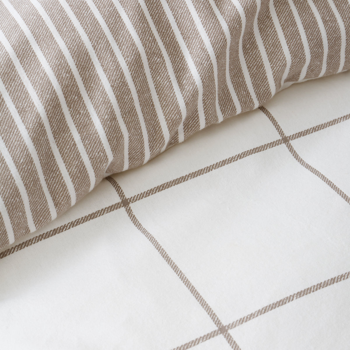 Bianca Brushed Regal Check Duvet Cover Bedding Set Mole