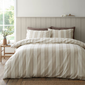 Bianca Brushed Regal Stripe Duvet Cover Bedding Set Natural