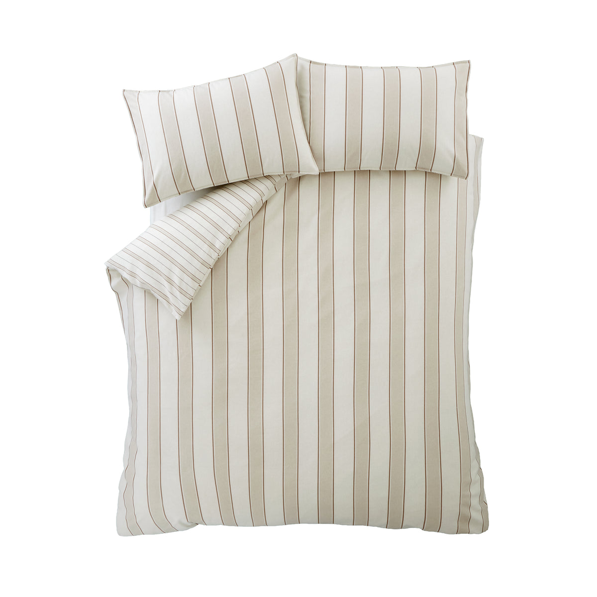 Bianca Brushed Regal Stripe Duvet Cover Bedding Set Natural