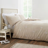 Bianca Brushed Embroidery Leaf Duvet Cover Bedding Set Natural