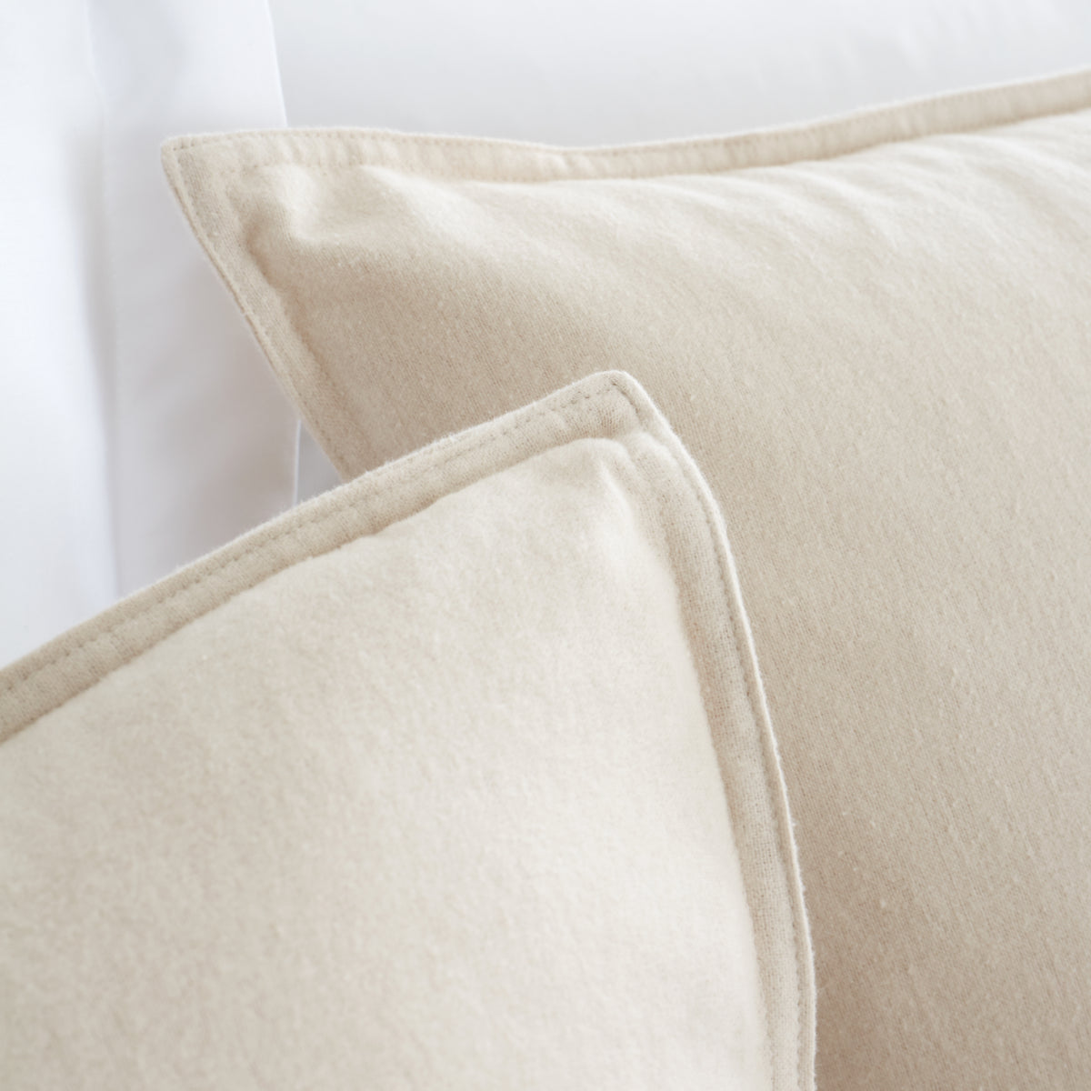 Bianca Brushed Embroidery Leaf Duvet Cover Bedding Set Natural