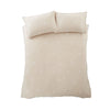 Bianca Brushed Embroidery Leaf Duvet Cover Bedding Set Natural