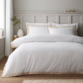 Bianca Brushed Tailored Duvet Cover Bedding Set White Natural