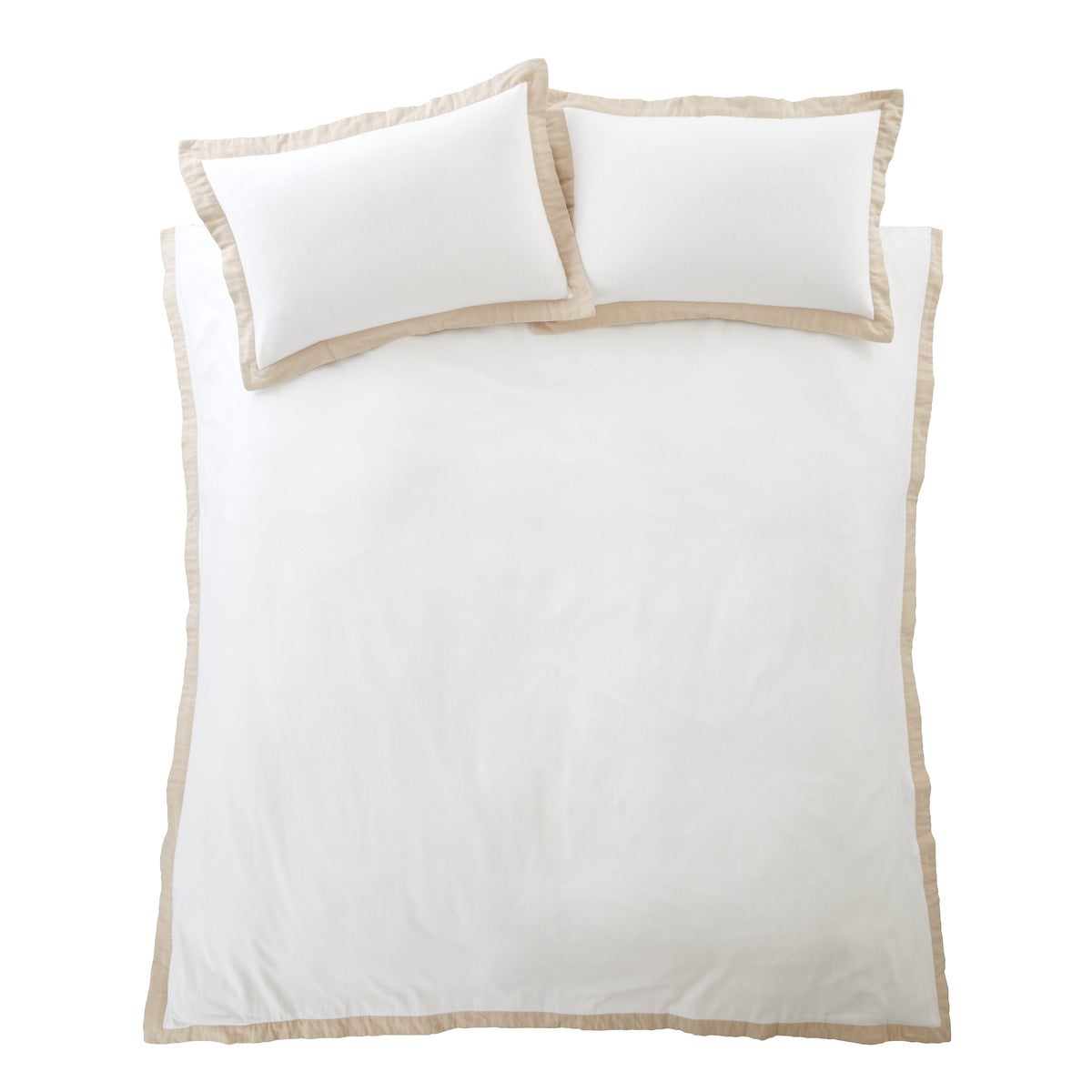 Bianca Brushed Tailored Duvet Cover Bedding Set White Natural