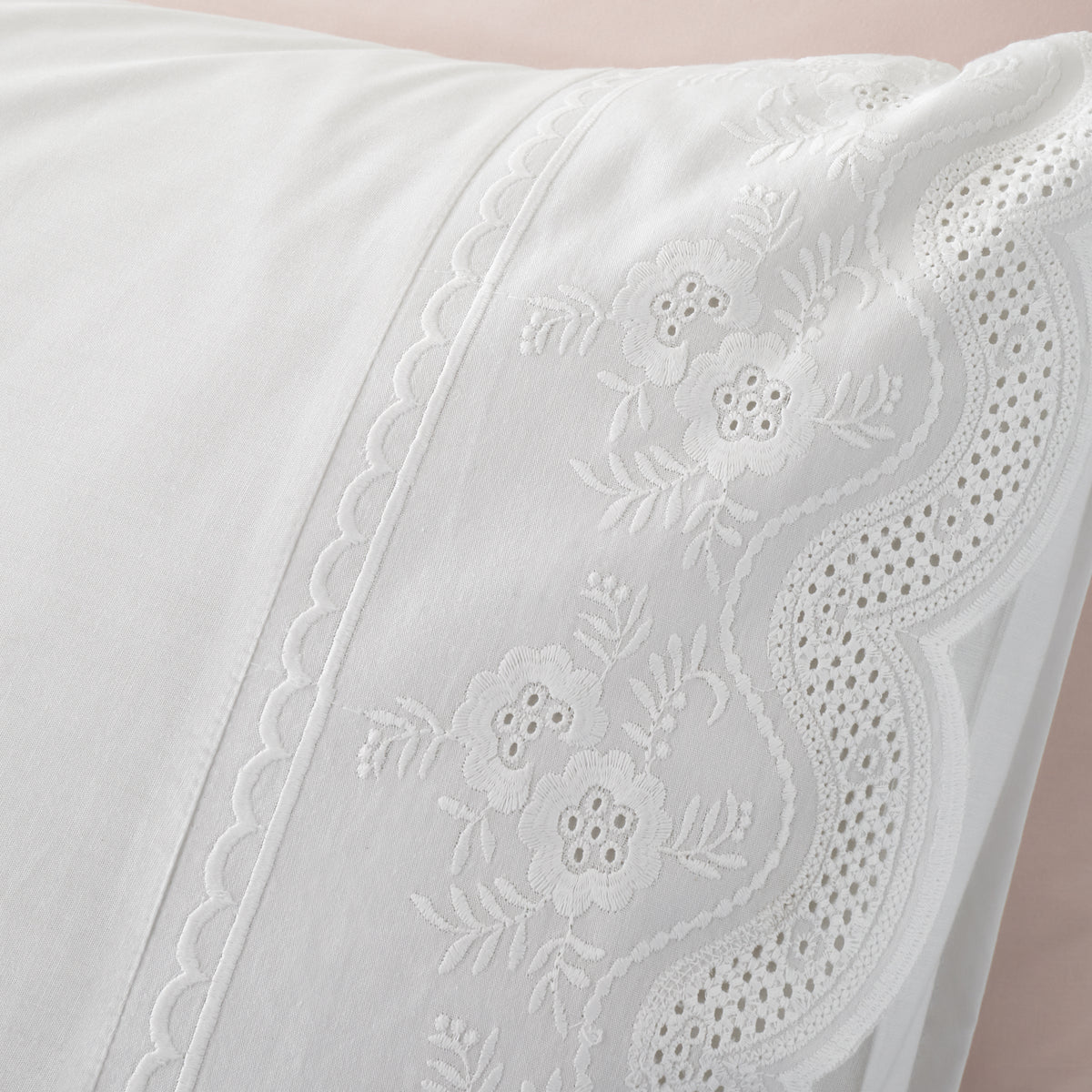 Bianca Elise Lace Duvet Cover Bedding Set White