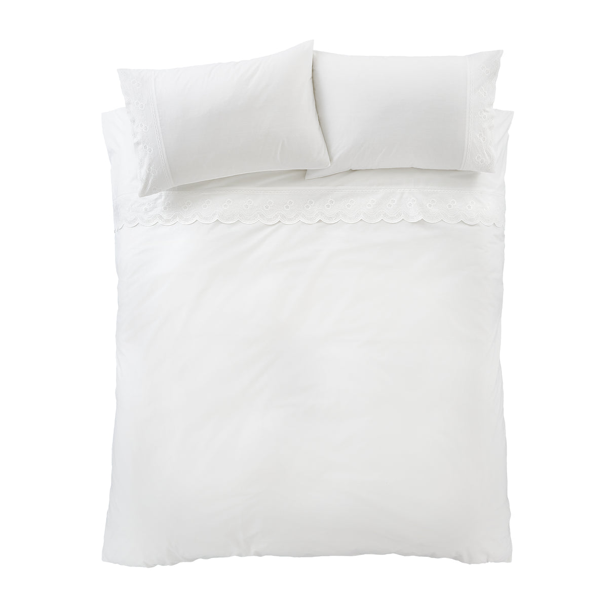 Bianca Elise Lace Duvet Cover Bedding Set White