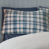 Catherine Lansfield Cosy Ribbed Check Duvet Cover Bedding Set Blue