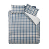 Catherine Lansfield Cosy Ribbed Check Duvet Cover Bedding Set Blue