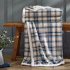 Catherine Lansfield Cosy Ribbed Check Throw Blue