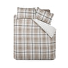 Catherine Lansfield Cosy Ribbed Check Duvet Cover Bedding Set Natural