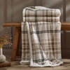 Catherine Lansfield Cosy Ribbed Check Throw Natural