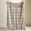 Catherine Lansfield Cosy Ribbed Check Throw Natural