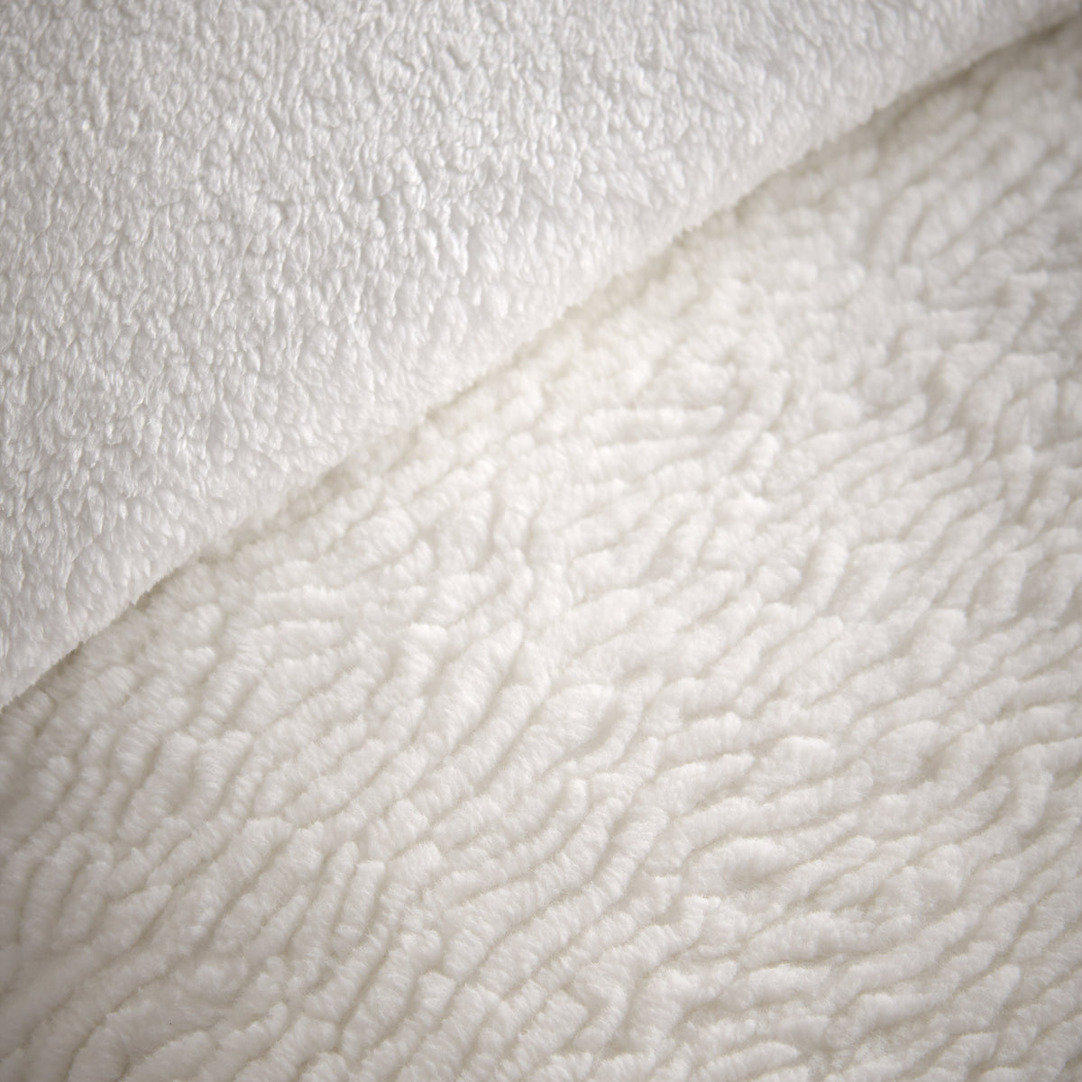 Catherine Lansfield Textured Wave Faux Fur Duvet Cover Bedding Set Cream