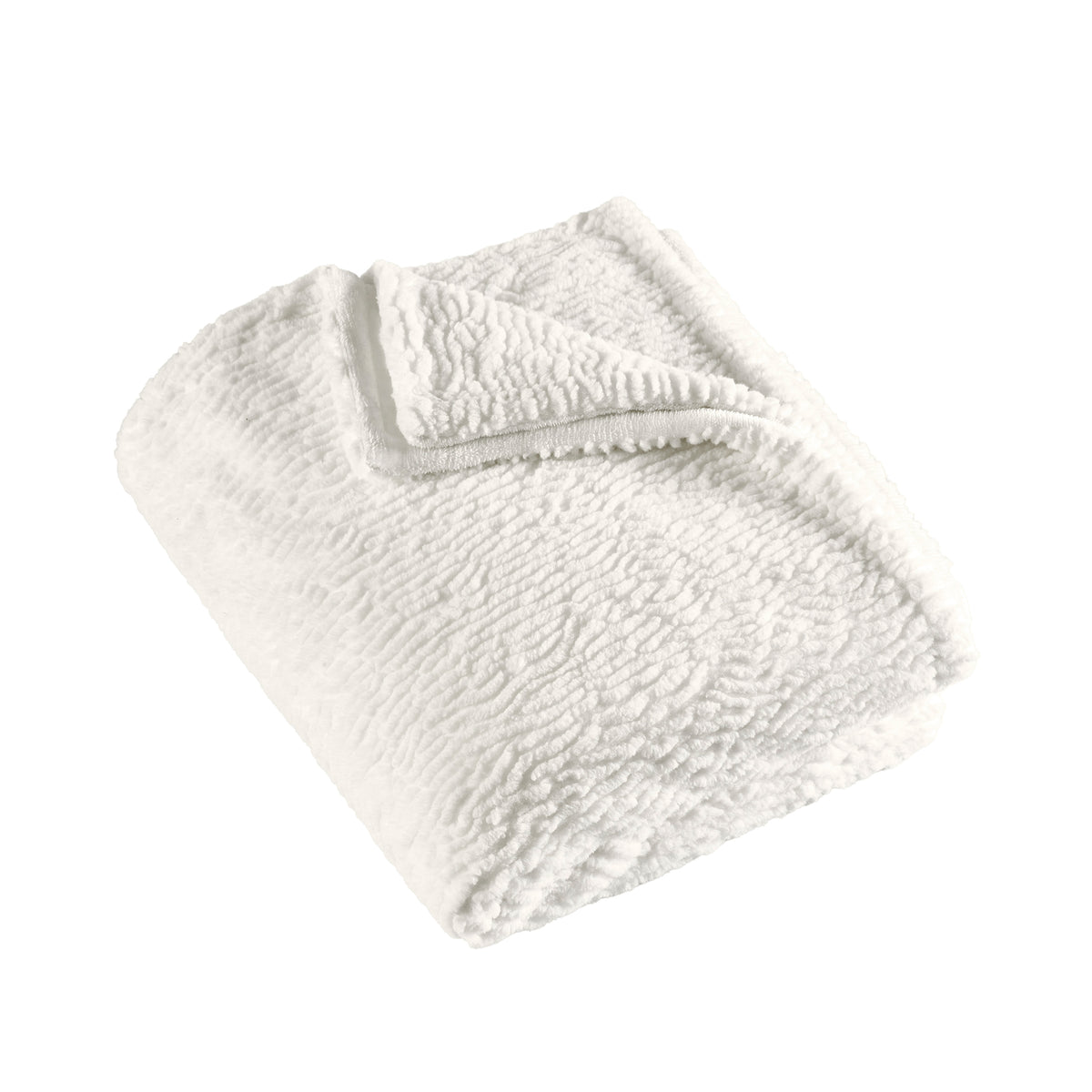Catherine Lansfield Textured Wave Faux Fur Throw Cream
