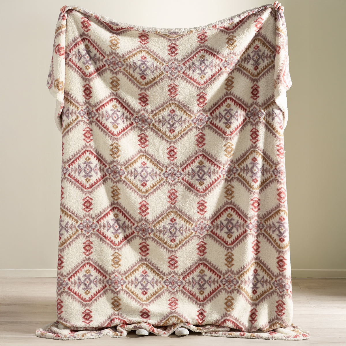 Catherine Lansfield Navajo Fleece Throw Natural