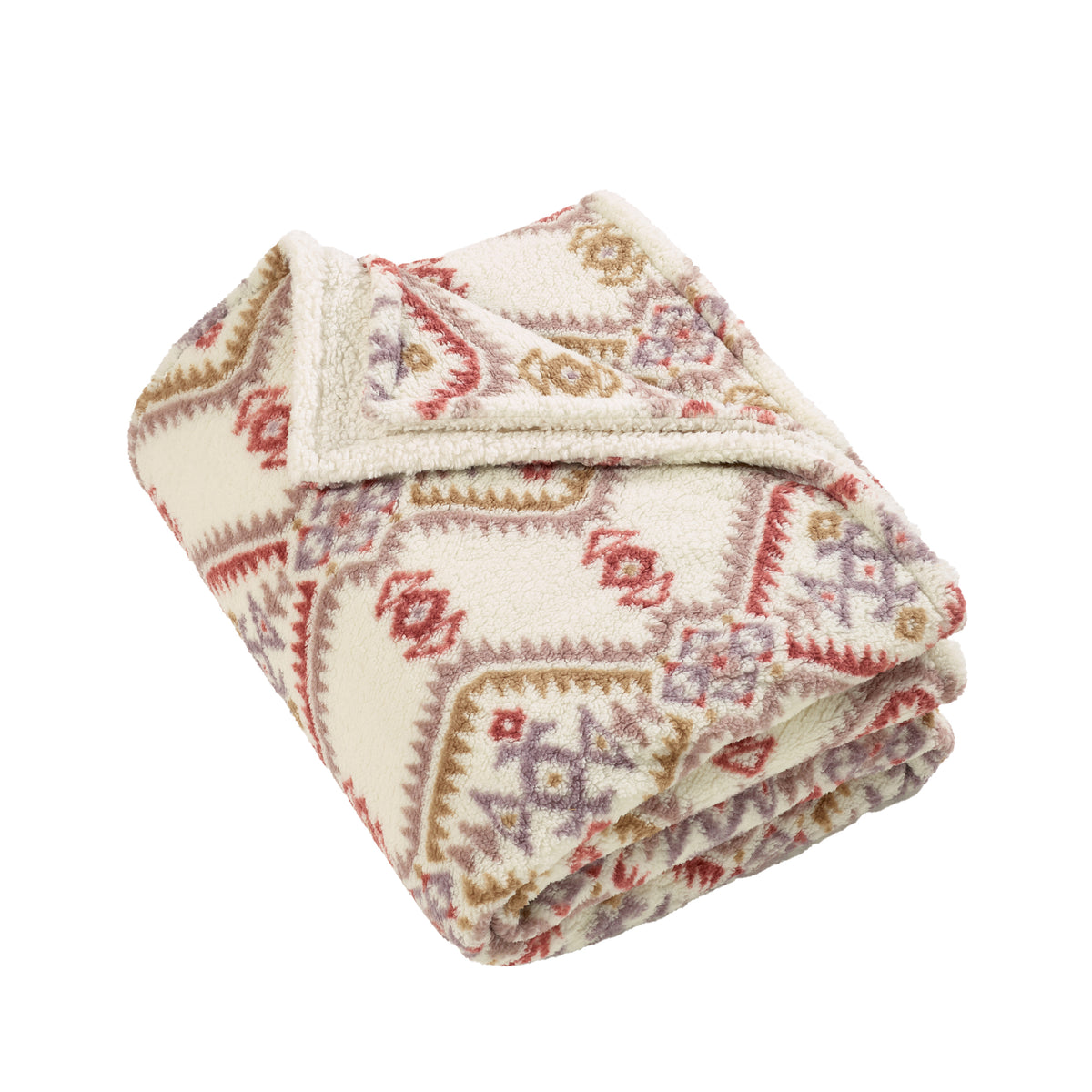 Catherine Lansfield Navajo Fleece Throw Natural