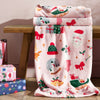 Catherine Lansfield Christmas Happy Holidays Throw Pink
