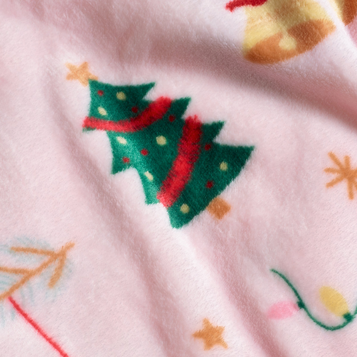 Catherine Lansfield Christmas Happy Holidays Throw Pink